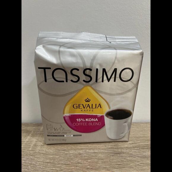Tassimo Gevalia 15% Kona Blend Bold Dark Roast Coffee T-Discs, 16 Pack Free Ship - Picture 1 of 4